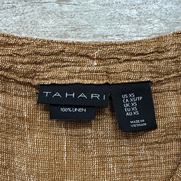 Tahari Tan Linen Garment - Picture 2 of 5